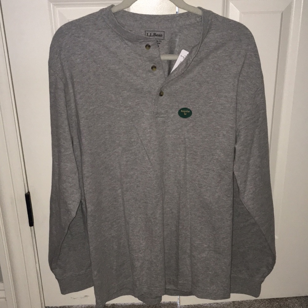 Men’s Carefree Unshrinkable Tee, Traditional Fit, Long-Sleeve Henley